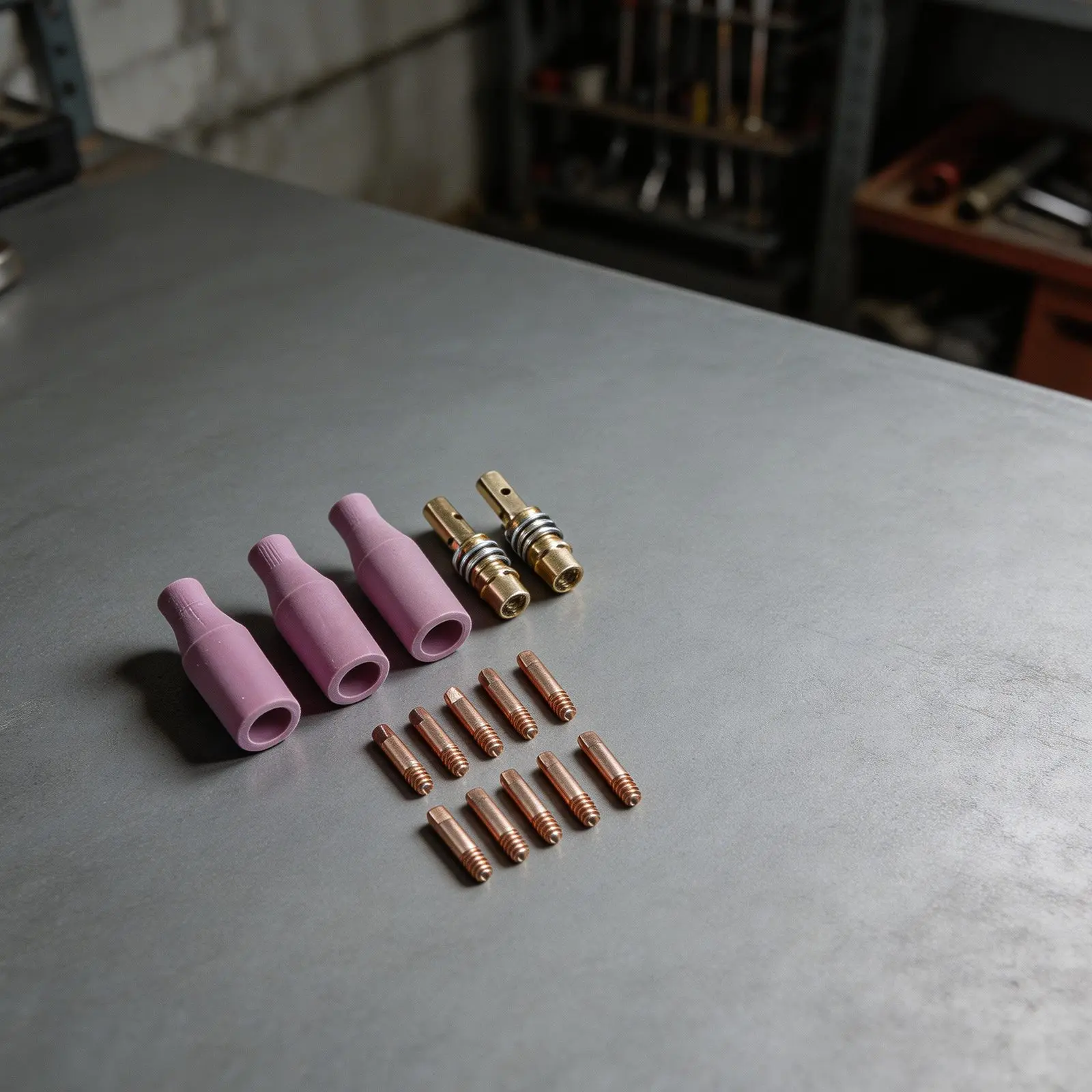 

For MIG Welding Pink Welding Nozzle Kit Welding Nozzle 15AK Torch Tips Brass Construction Electrical Conductivity