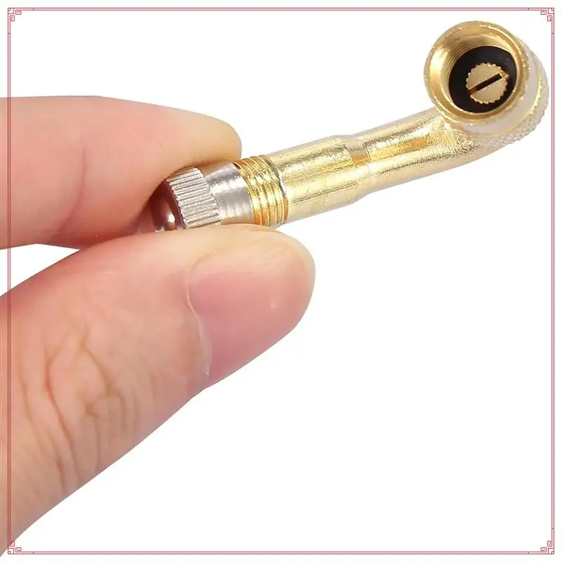 4 Pcs 45-Degree Tire Valve Stem Extension Adapters Brass Valve Extenders For Tires Of Cars RV Motorcycles (Gold)