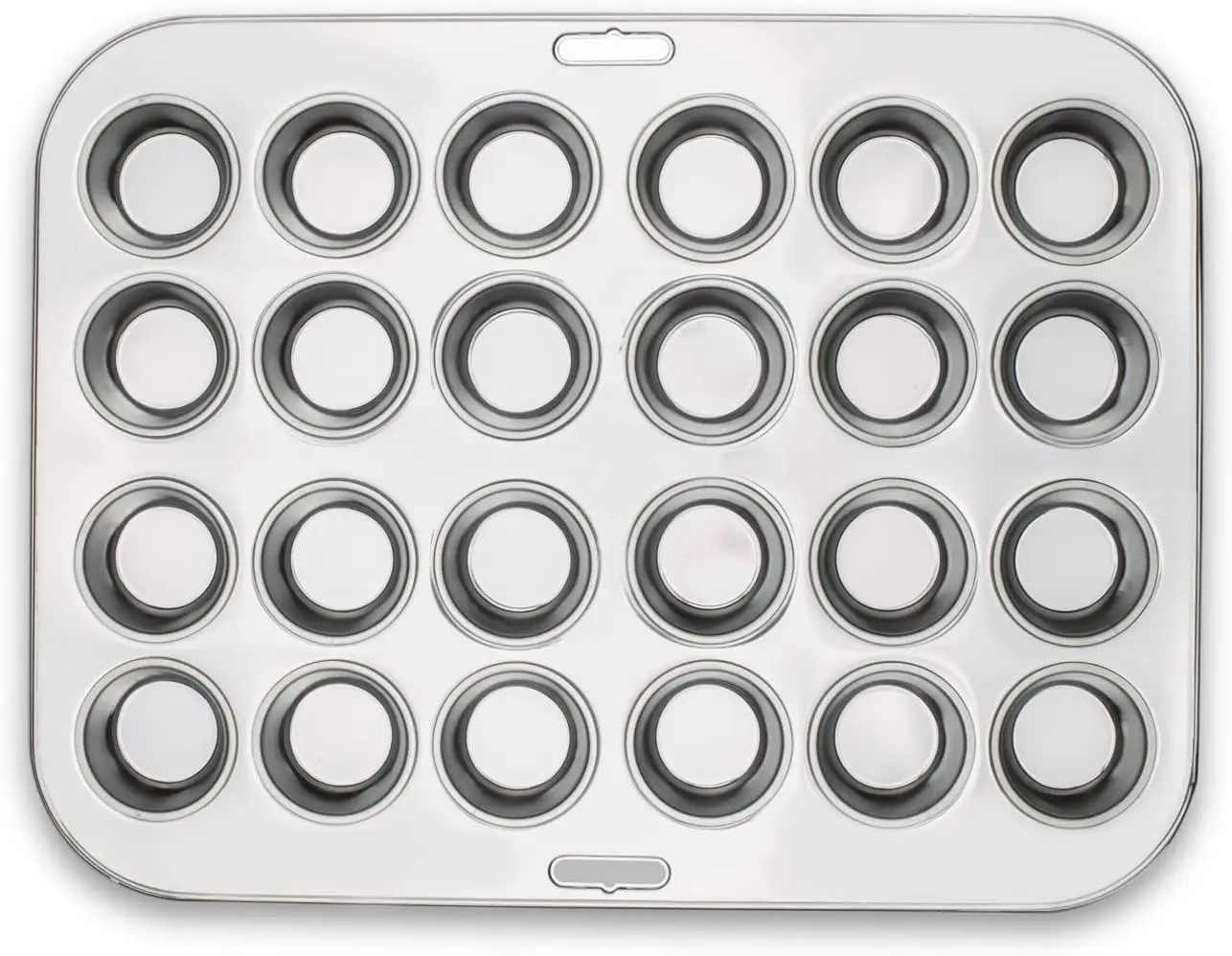 Mini panela para muffins de 24 xícaras, bandeja de cozimento de aço inoxidável, 10,5 x 13,75 polegadas para fácil cozimento