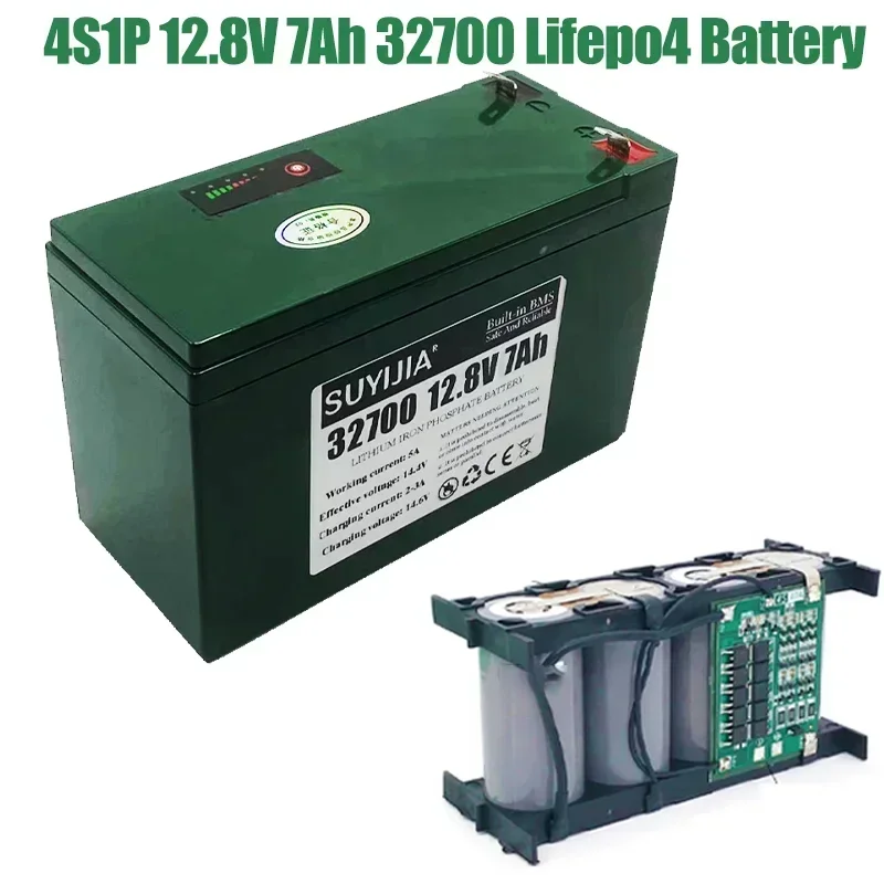 32700 4S1P 12.8V 7000mAh Battery Pack Rechargeable Lifepo4 Battery with 4S 7A Balanced BMS for Electric Model Cars Model Cars