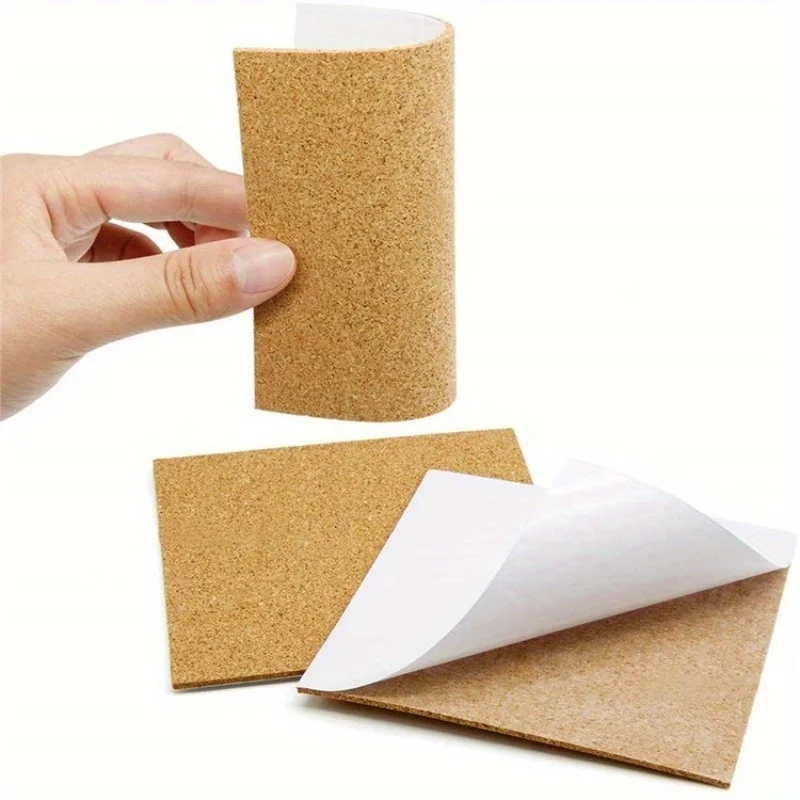 For 90mm * 1mm Glass Ceramic Cork Sticker 50pcs/Set Square Back Adhesive Self-adhesive Cork Pad Anti Slip Pad Cork Washer