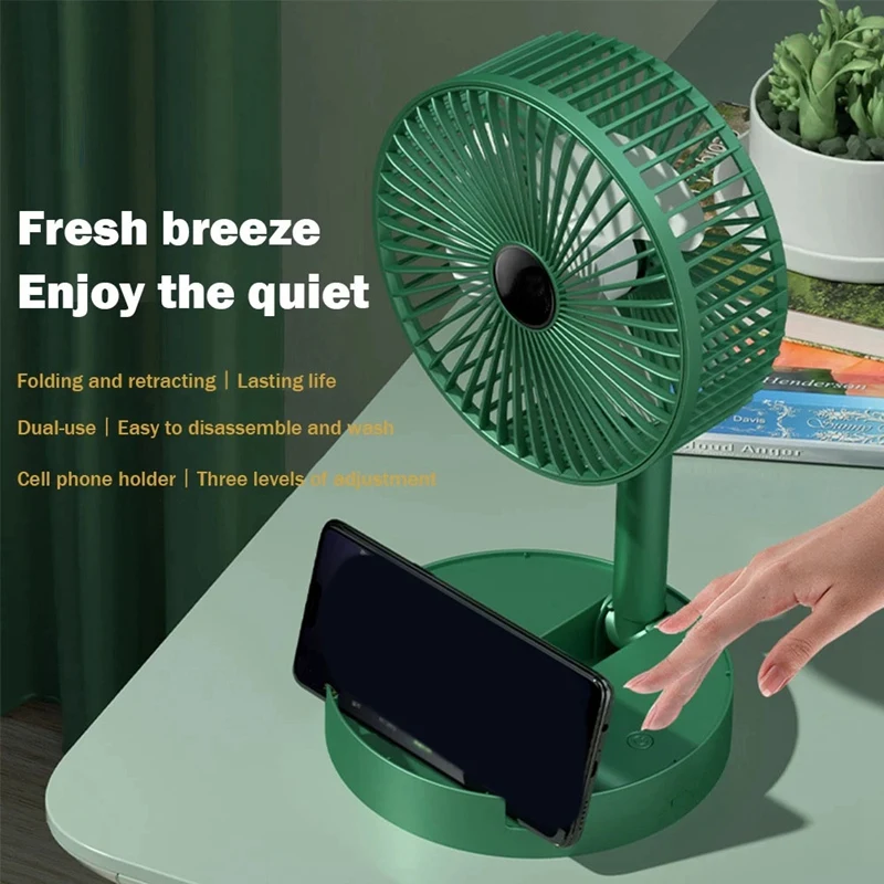 3PCS Foldablefan Adjustable Height Desk Fan Mini USB Portable Telescopic Floor Stand Fan Summer Air Circulators