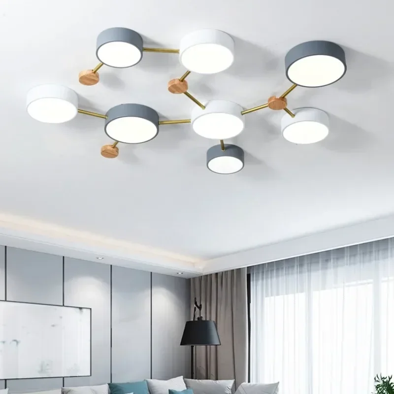 Nordic Modern Macaron Bedroom Ceiling Light Modern Simple Creative Led Splicing Room Decor Lamps Color Children Room Chandelier