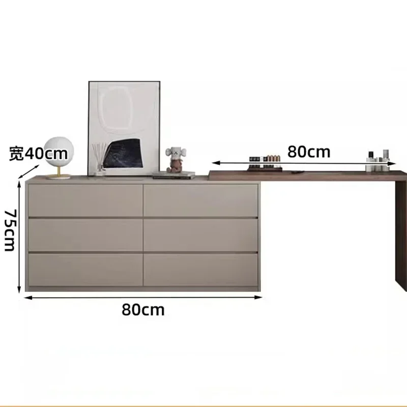 Tocador de madera europeo Para niñas, organizador de almacenamiento de lujo con luz Led, muebles de Maquillaje