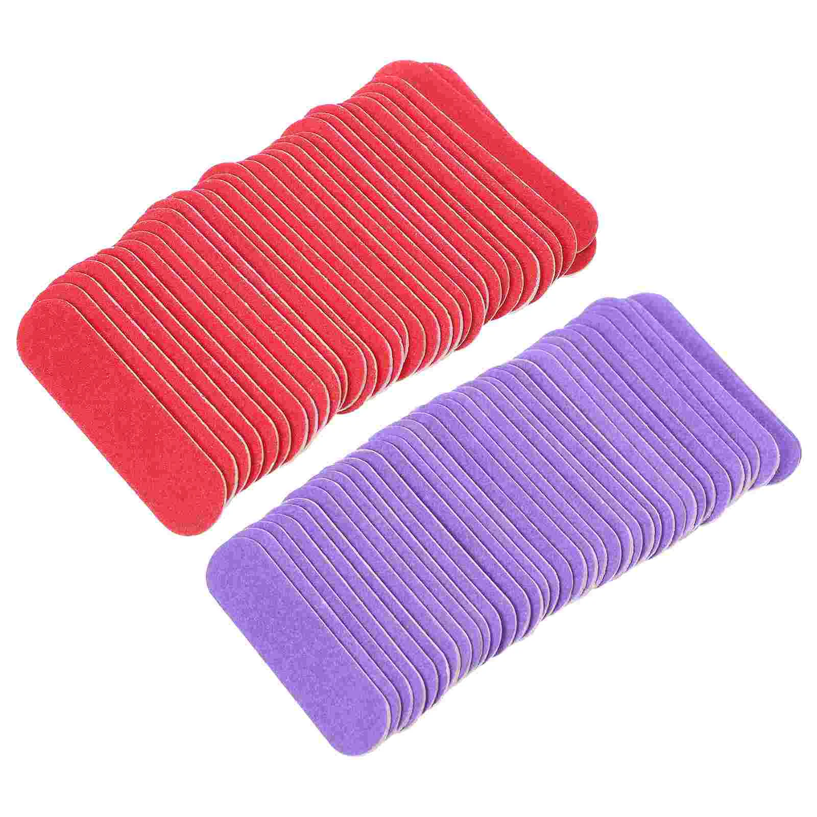 

100pcs Mini Wooden Nail Files Printing Board Nail Buffers Disposable Nail File Manicure Tools (Random Color)