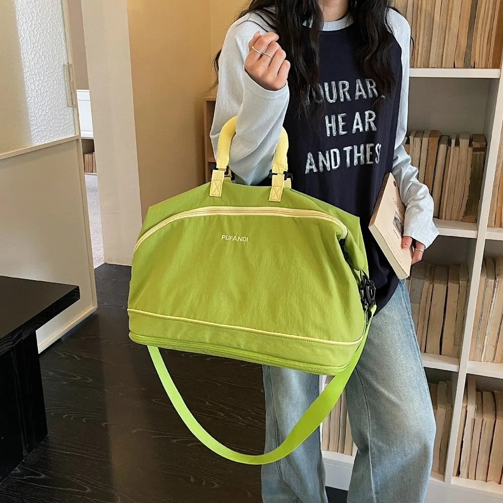 Large Capacity Travel Luggage Bag Water-resistant Extensible Sports Fitness Bag Wear-resistant Dry and Wet Separation Handbag