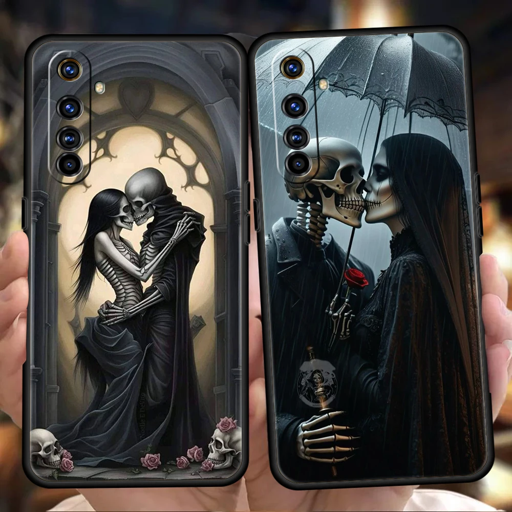 Love Skeleton Skull Silicone For Realme 10 11 8i 9i 9 Pro Plus GT2 C3 6 7 8 Pro C21 C11 C25 C35 Pro 5G Shockproof Phone Cover