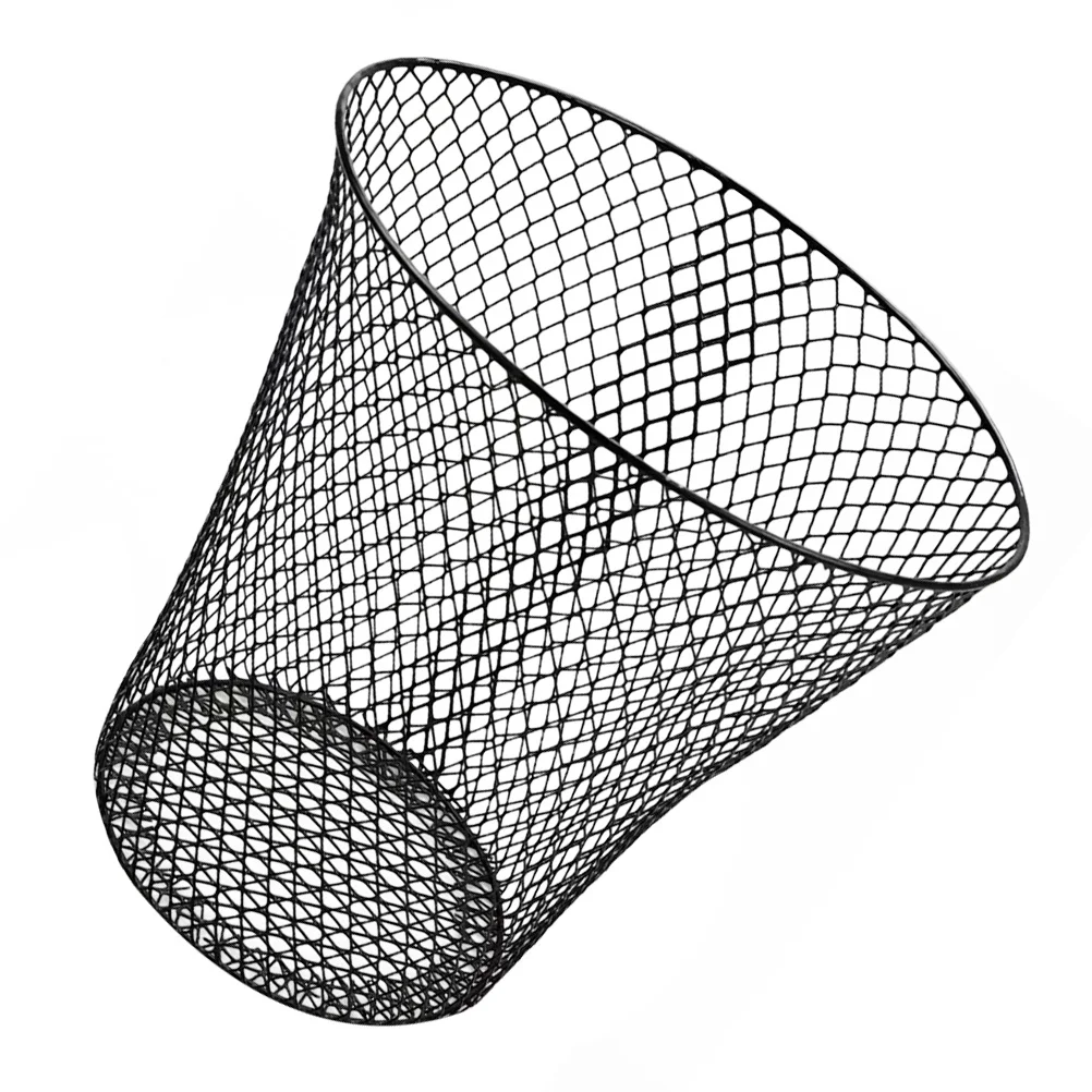 

Iron Woven Basket Black Household Fruit Vegetable Cover Laundry Hamper Waste Bin Garbage Container Art Basket Storage