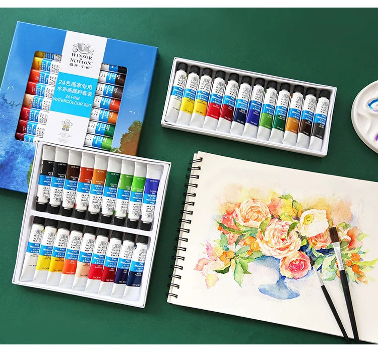 Winsor & Newton 36 Farben Professionelles Aquarellfarben-Set, Pigment, 10 ml, Wasserfarben, Malerei, Kunstbedarf für Künstler – Detail 2