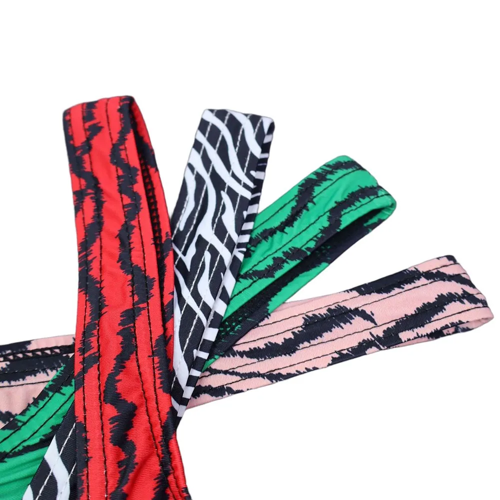 Underwear Panties For Men Stripe Printed Elastic Comfortable Thong Bulge Pouch G-string Bikini Briefs Male