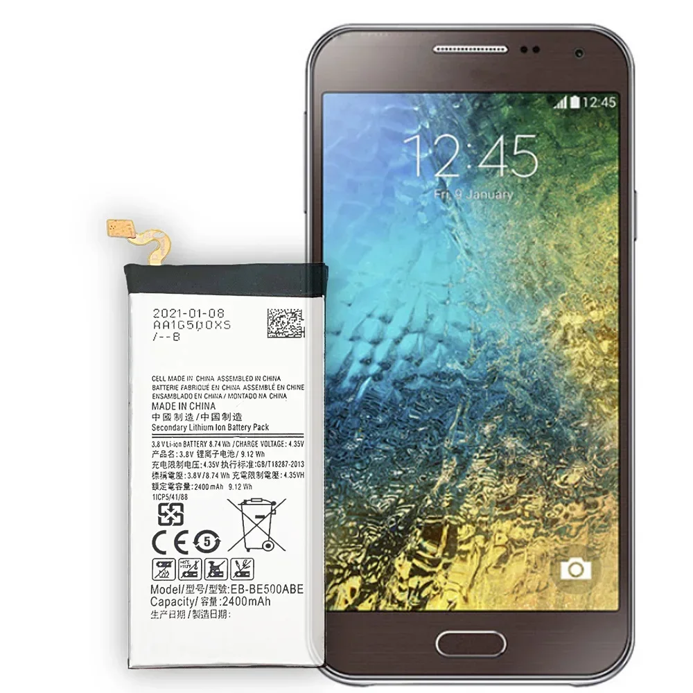 

For SAMSUNG EB-BE500ABE Replacement 2400mAh Battery Galaxy E5 E500 E5000 E500H E500F E500HQ SM-E500M Phone New Bateria