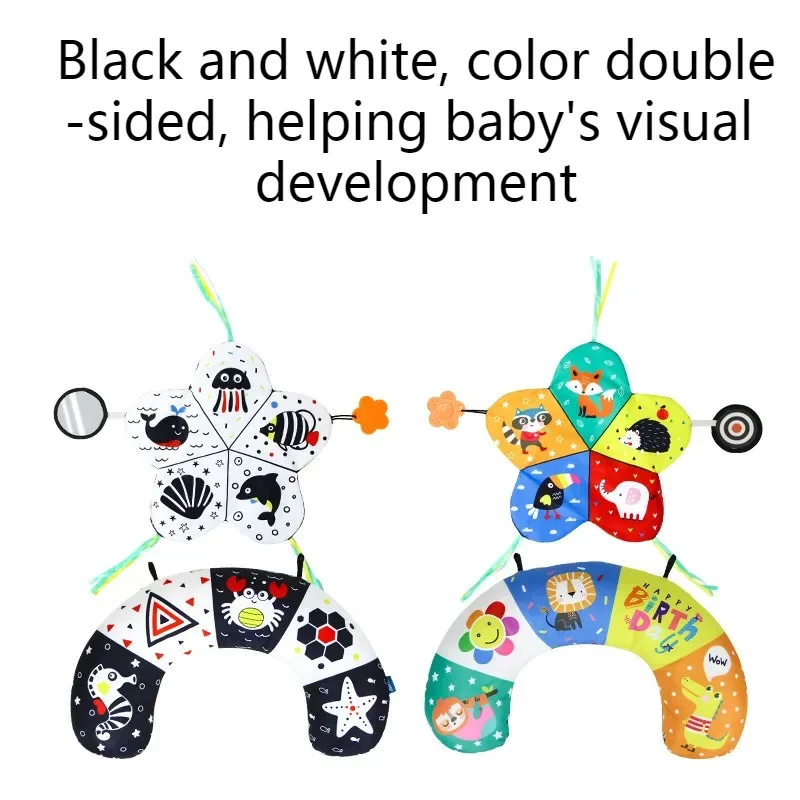 Baby Schwarz Und Weiß Bauch Zeit Kissen Spielzeug Neugeborenen Head Up Training Kissen Hohe Kontrast Doppelseitige Sensorische Liegen kissen