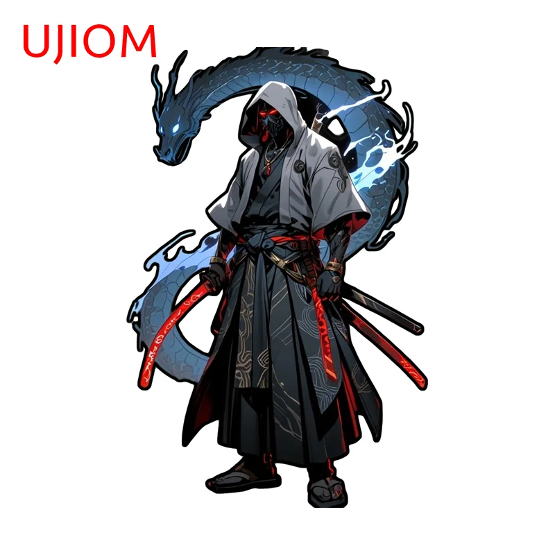 UJIOM Fashion Personality Samurai Wall Sticker Eye Catching Unique Sunscreen Adhesive Decal Trendy DIY Decor Accessories
