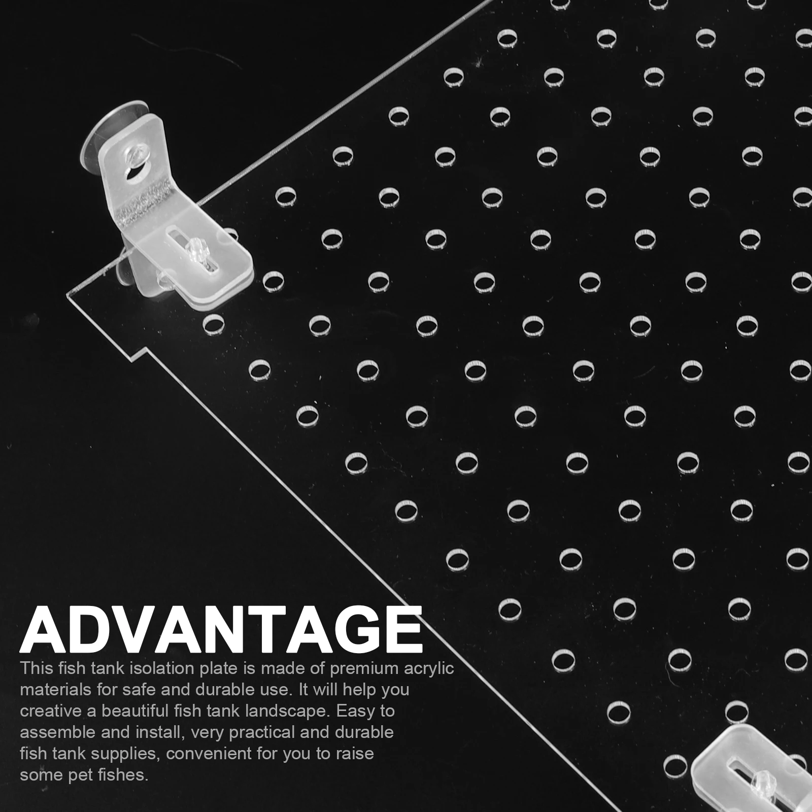 

Acrylic Isolation Board 25x30cm Fish Tank Divider for Baby Breeding Aquarium Separator with Suction Cups Easy DIY Accessory Pet