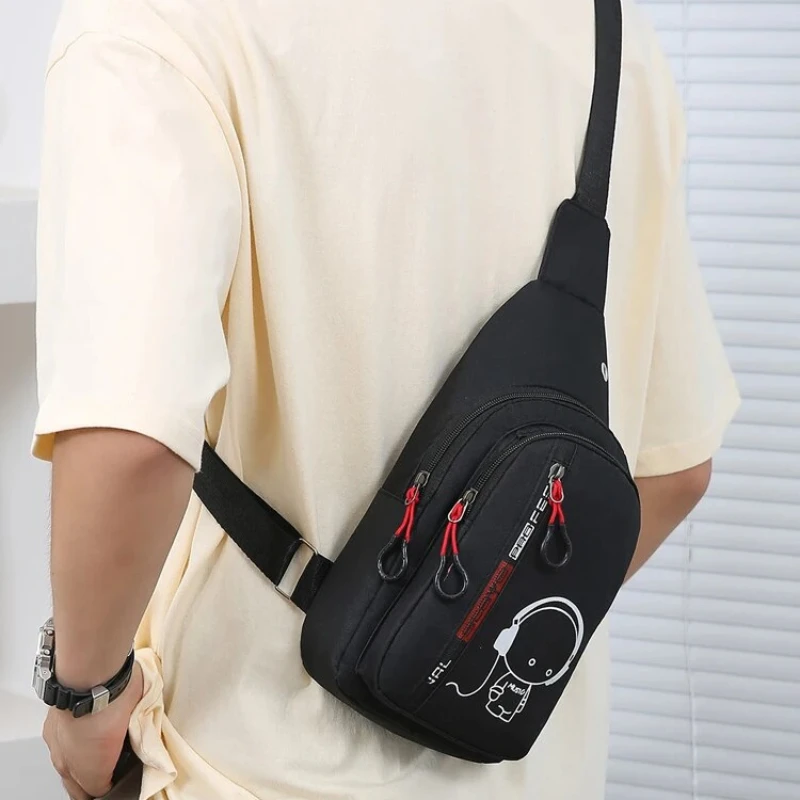 Bolso de pecho para hombre, bandolera de un hombro, gran capacidad, deportes al aire libre y ocio, bolso de hombro pequeño a la moda, gran capacidad