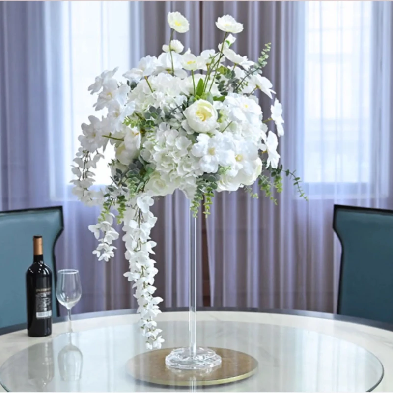 10pcs Acrylic Column Table Flower Decoration Hotel Restaurant Floral Stand Wedding Banquet Artificial Bouquet Display Rack