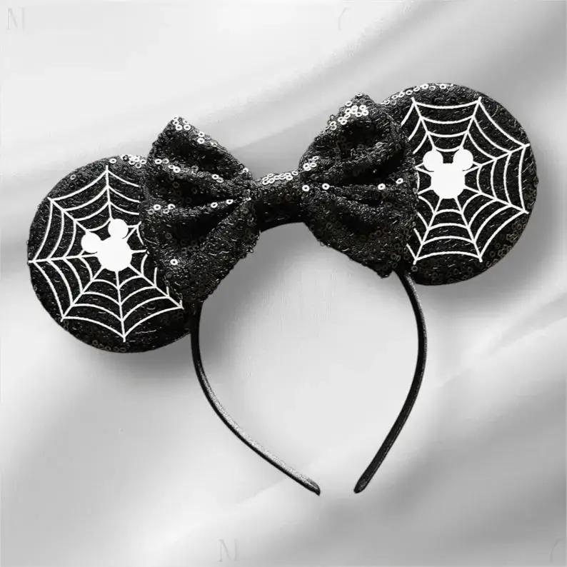 Miniso ハロウィンヘア面白いカボチャヘッドバンドミッキースパンコールリボンヘッドバンドヨーロッパとアメリカの子供のパーティーヘアアクセサリー