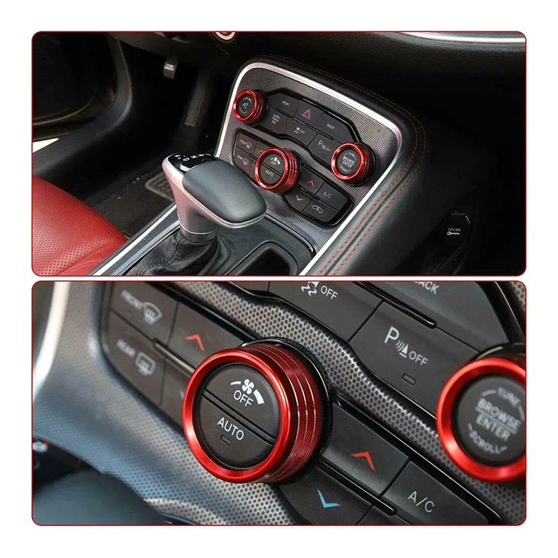 3 Pack Car Volume Air Conditioning Knob Audio Control Knob Ring Automatic Button Regular Style