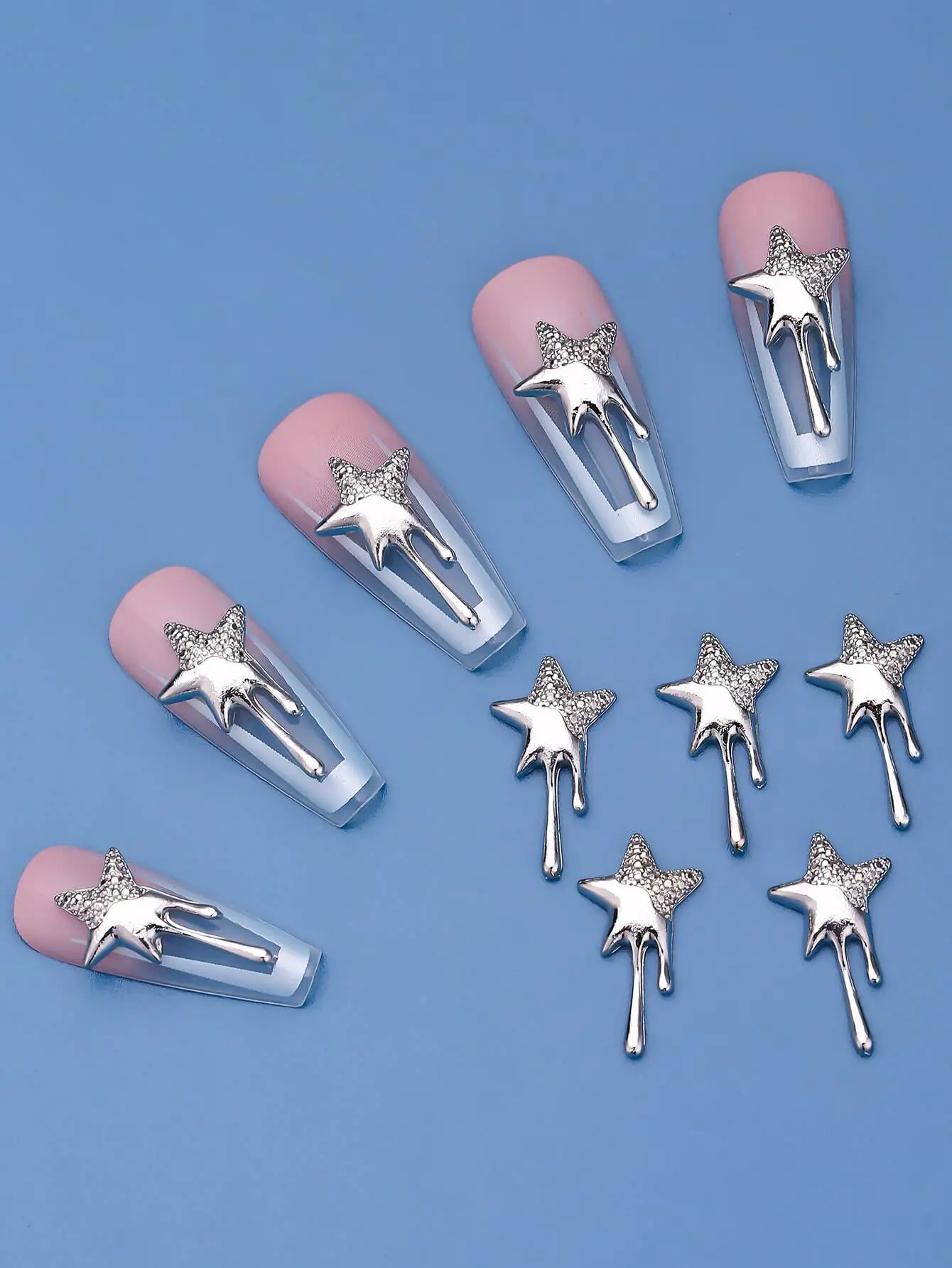 

10 Pieces Retro Five-Pointed Stars Diy Nail Charms Nail Gems Nail Supplies Nails