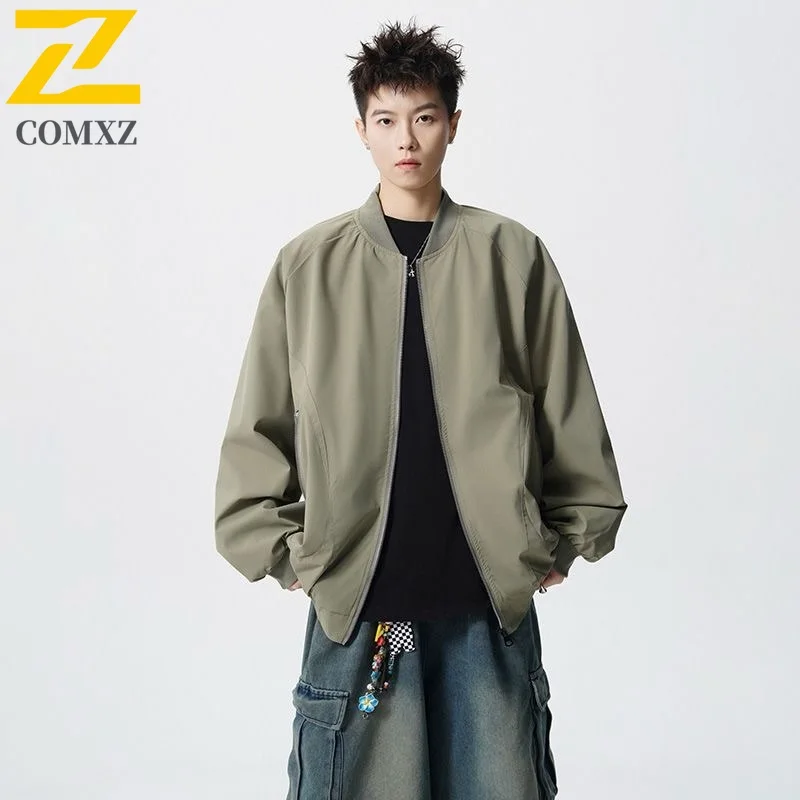 

COMXZ Breathable Jacket Outdoor Multi-Pocket Comfortable Running Camping Trench Coat Windproof Travel Chaqueta Men'S Clothing