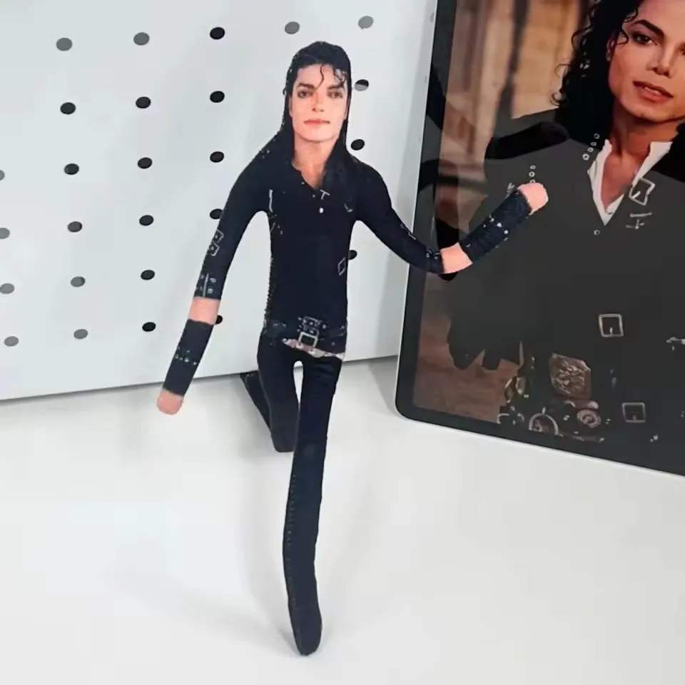 New Michael Jackson Cosplay Prop Doll Plush Stuffed Figure Dolls Room Decoration Abstract Joint Mobility Props Blind Box Gift view 5