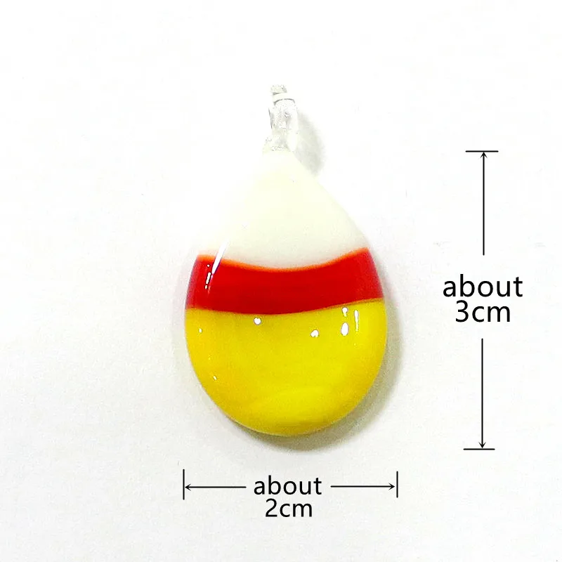Cute Candy Glass Pendant Mini Corn Sugar Charm Idea Halloween Ornament DIY Craft Jewelry Making Accessories for Handmade Lovers