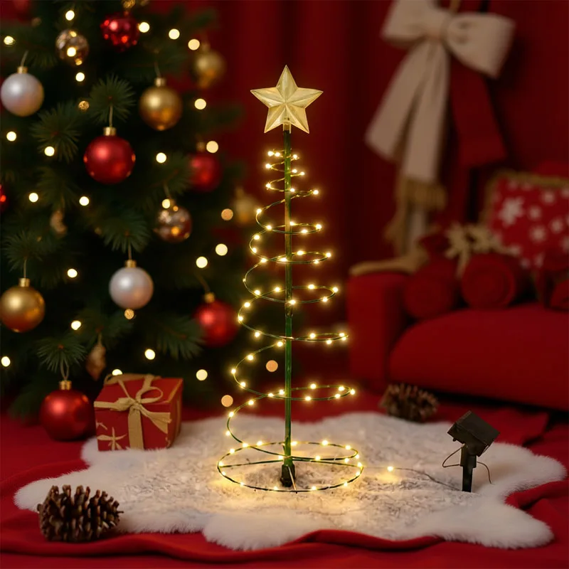 Solar LED Weihnachtsbaum Licht Kreative Outdoor Garten Hof Rasen Ornament für Weihnachten Festival Party Dekoration