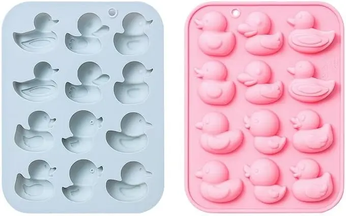 12 Cavity 6 Different Duck Shapes Silicone Mold Fondant Candy Chocolate Mould Diy Cake Decoration Baking Tools Epoxy Resin Mold