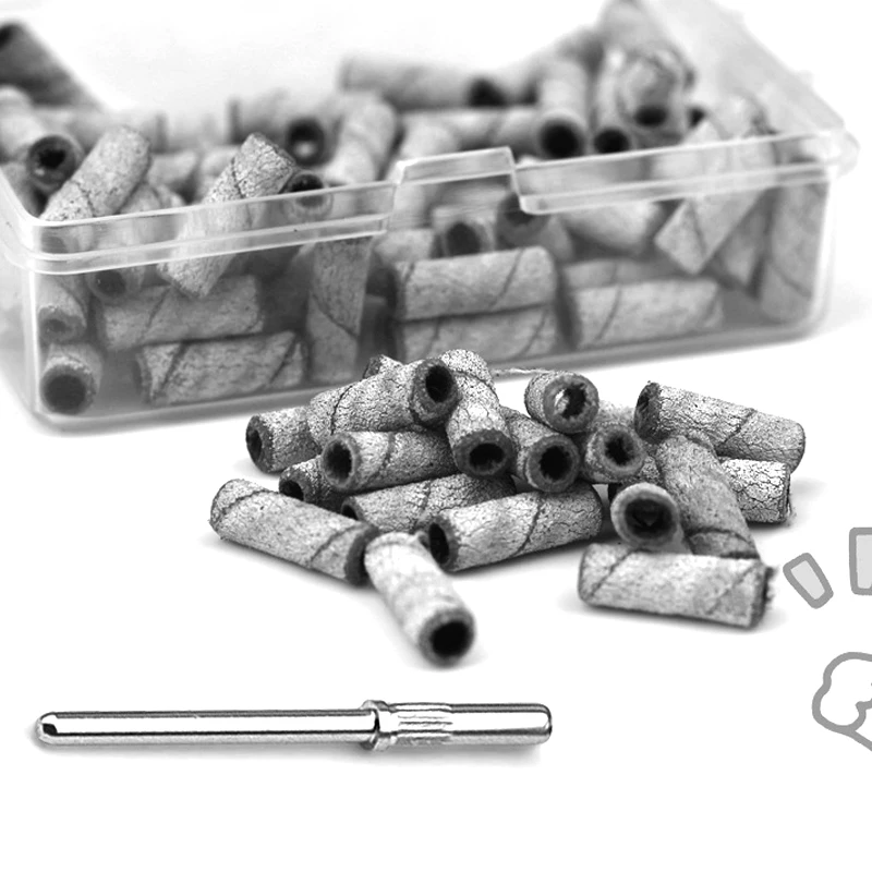 Prego mini lixa bandas mandril bit para manicure lixa anel titular pele morta unhas gel remover 3/32 "acessórios de broca do prego