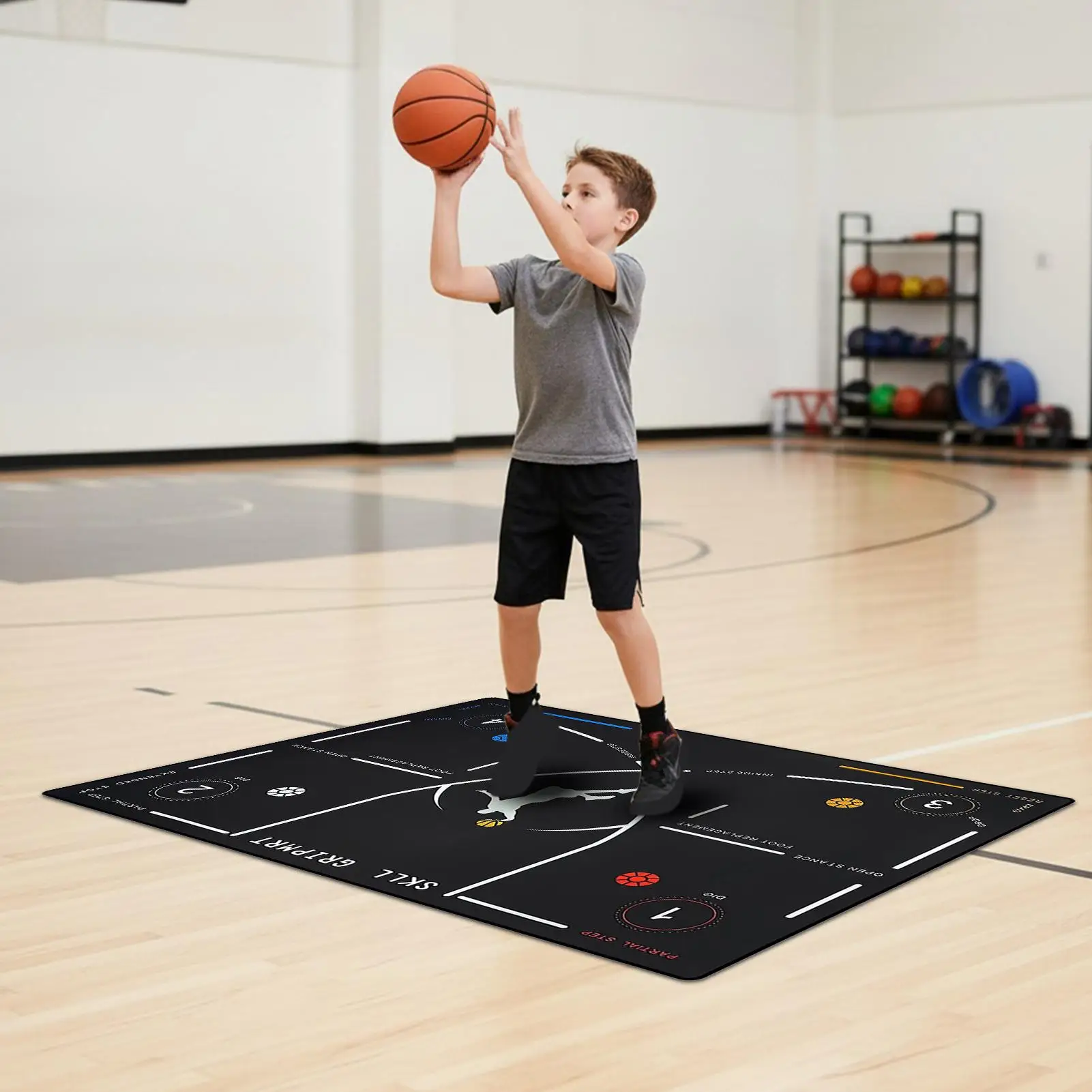 كرة السلة Dribble حصيرة المضادة للانزلاق معدات التمرين كرة السلة ممارسة الوسادة خطوة الحفر حصيرة ل Dribbling ترتد خطوة القدم