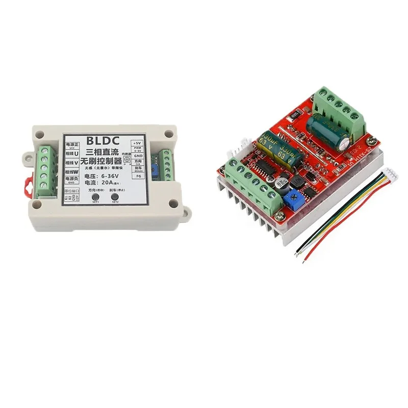 Controlador de Motor sin escobillas CC trifásico BLDC DC 6-60V 400W PWM Placa de controlador de Control de Motor Hall con avance/retroceso/freno