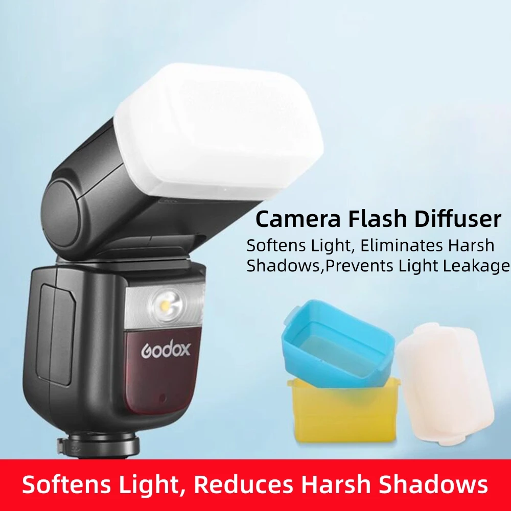 Camera Flash Diffuser Soft Light Case for Godox V860II V850 TT685II TT600 AD100Pro AD200Pro V1 Lux Junior Canon 580EX II Yongnuo