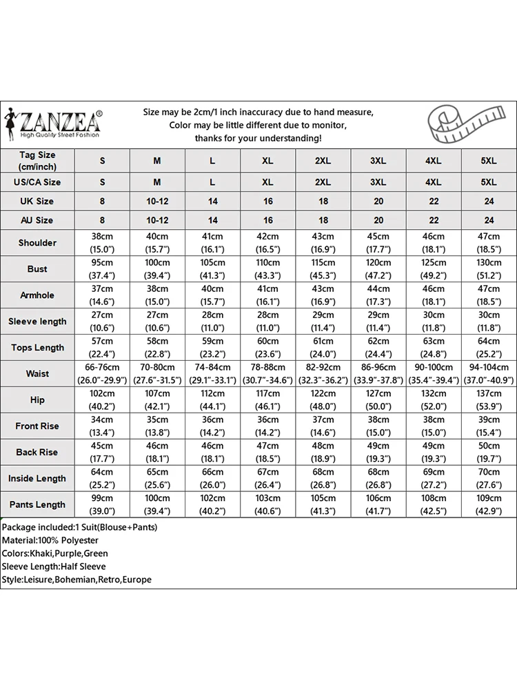 2024 ZANZEA Summer Suit Women Floral Embroidery Blouses Pant Sets Vintage OL Work Wide Leg Trousers Suits Fashion 2pcs Tracksuit