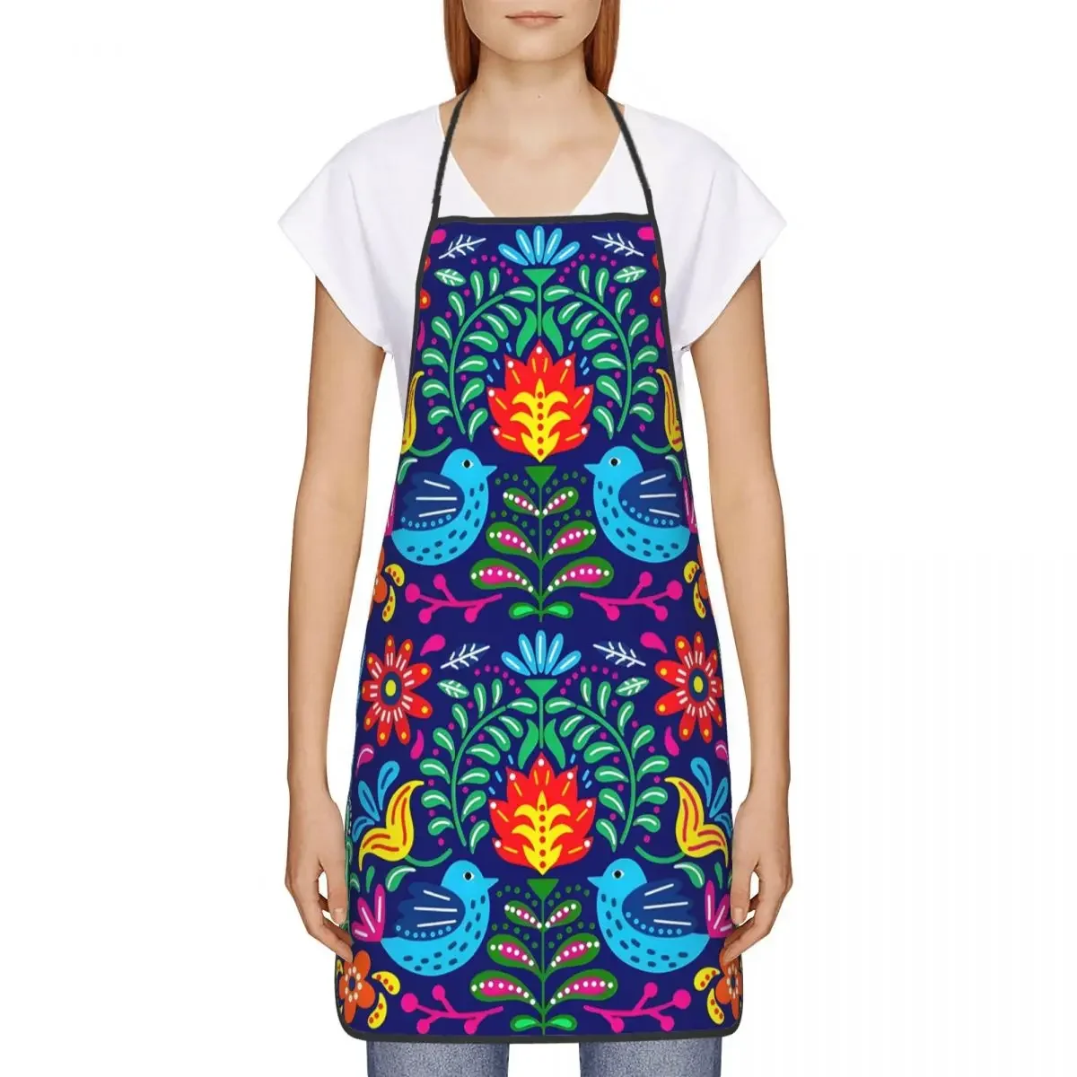 Unisex bellissimo grembiule artistico floreale messicano cucina Chef cottura bavaglino donna uomo messico Tablier cucina per la pittura