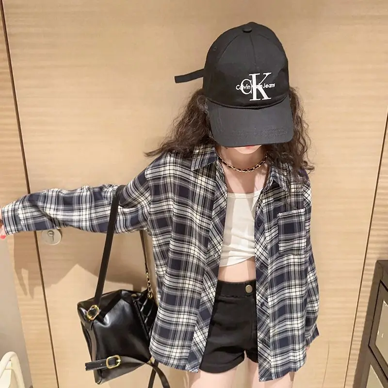 موضة 2025 الفتيات لطيف شبكة قميص الخريف الاطفال بلايز عادية كم طويل تي شيرت ملابس الأطفال في سن المراهقة 6 8 10 12 14 سنة