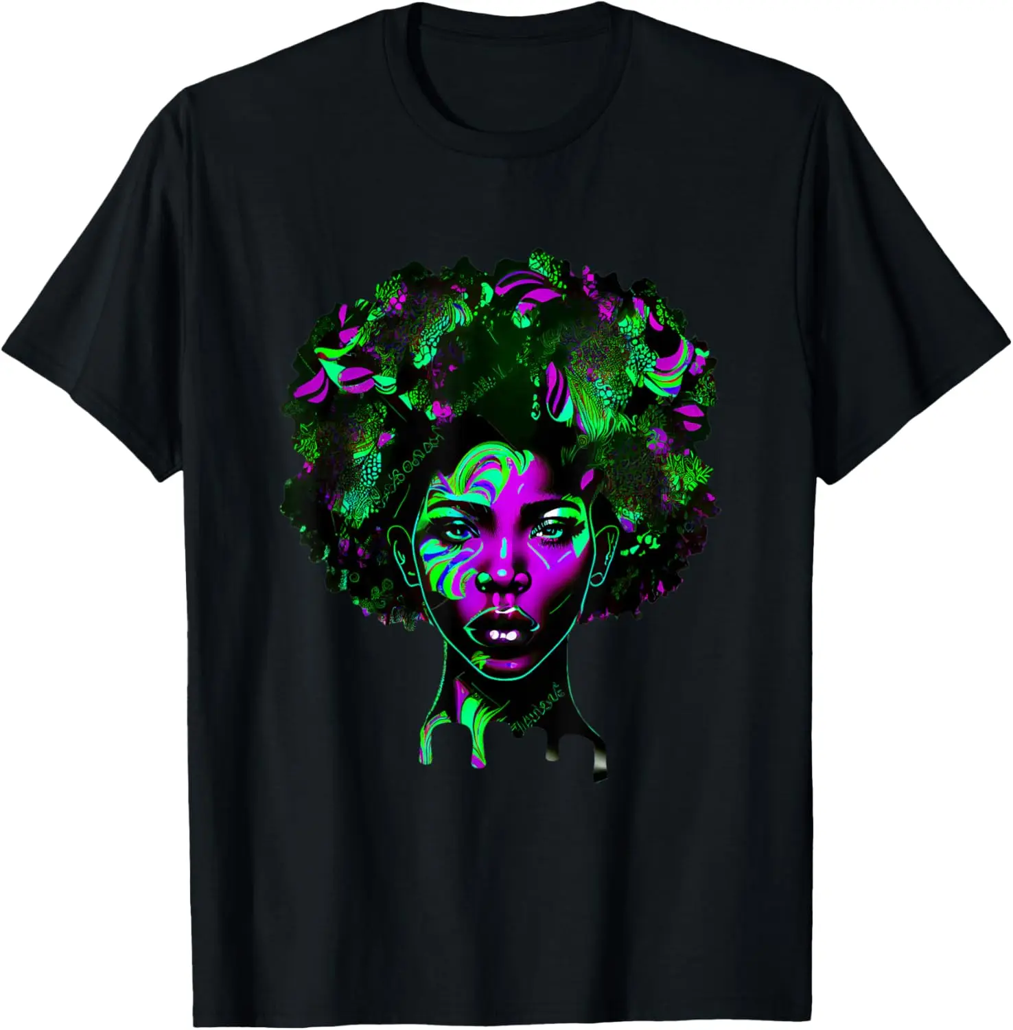 Bold Afrocentric Expression Vibrant Patterns Face T-Shirt