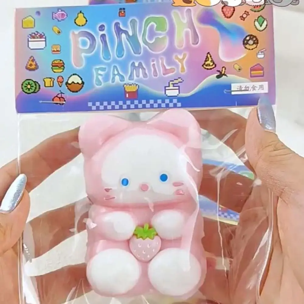 Soft Plush Cat Squeeze Toy, brinquedo sensorial, Silicone Fidget, pinch descompressão, desenhos animados, crianças, TPR