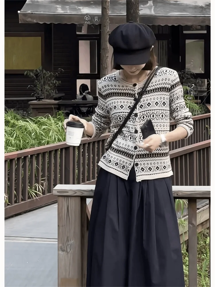 

Retro Korean Sle Knitted Color Blo Women's Sweater Summer New Arrival Faionable Open Cardigan Long Sve round Ne