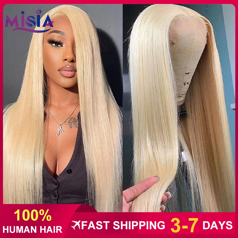 Glueless 13x6 613 Straight Honey Blonde Lace Frontal Human Hair Wig Brazilian Color 13x4 Lace Front Wig For Women