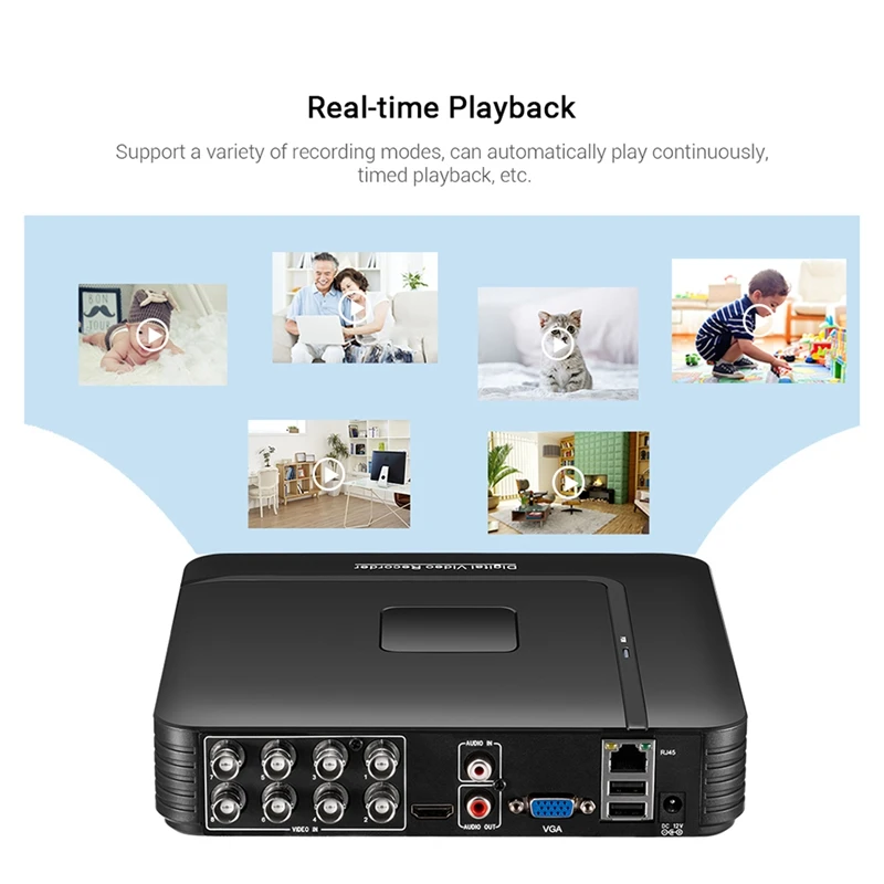 5-In-1 Mini AHD DVR TVI CVI CVBS IP Camera Hybrid Digital Video Recorder 8CH Home Secuirty DVR CCTV System