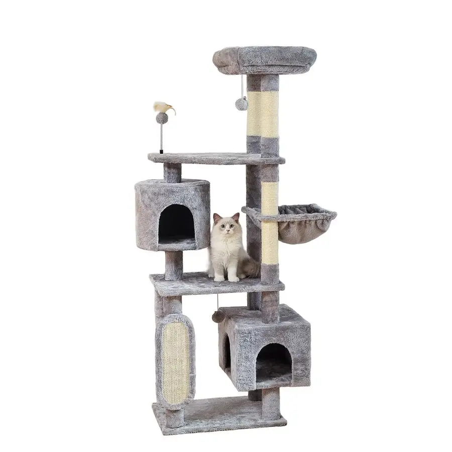 

70Inch Large Cat Tree for Multiple Cats Cat Tower with 2 Condos, Scratching Posts, Hammock amp Platform, Plush Perch for Indoor