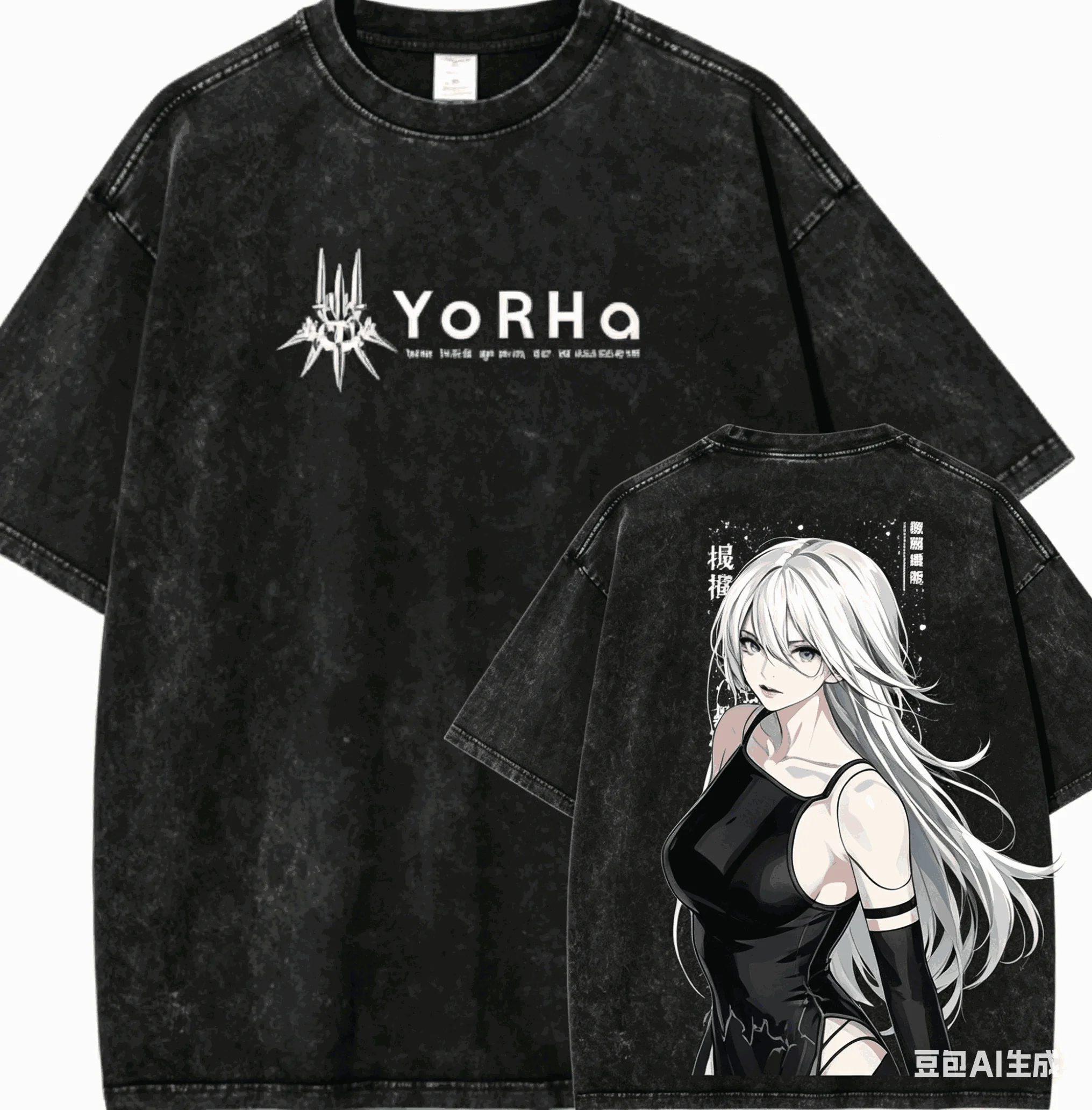 NieR Automata Washed T-shirt 2026 New Model personality Clothes shirt Year round clothing Vintage Loose Couples hot product soft