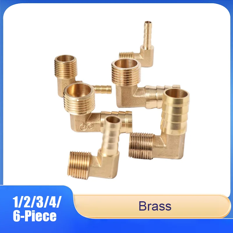 

4-Piece External Thread Copper Pagoda Elbow with External Thread Right-Angle Hose Connector, 1/2/3/6-Piece