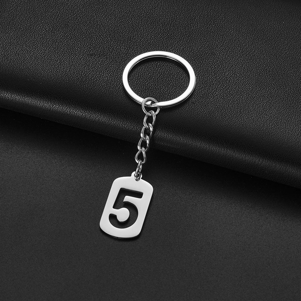 Shuangshuo 1 Piece Digital 0-9 Key Chain Ring Number DIY Keyring Pendant Accessory Baggage for Men Amulet Jewelry Gifts