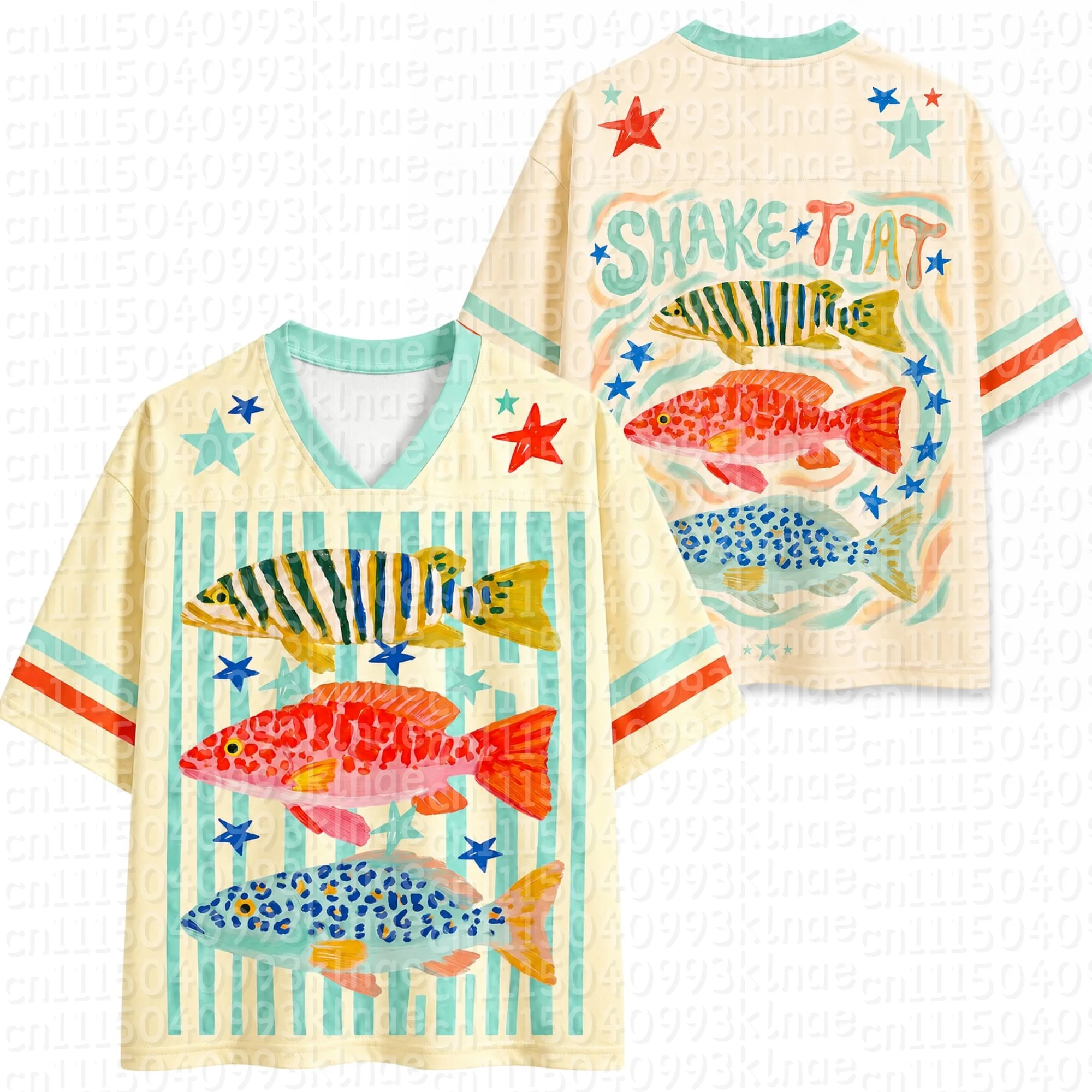 Summer Hawaii Fish T-Shirt Family Matching Outfits Men Women Kids Short Sleeve Tops Vintage Beach Vacation Clothes Parent-Child