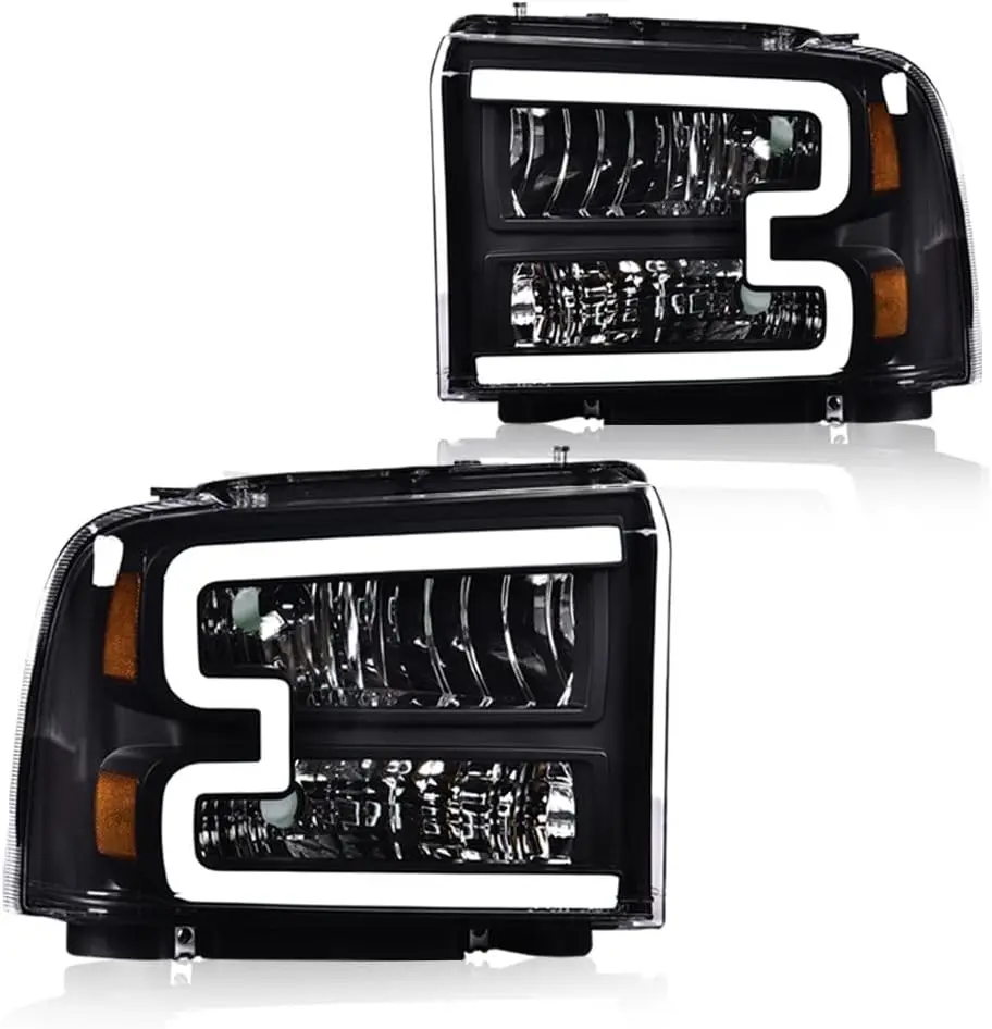 

LED DRL Headlights Compatible with Ford F250 F350 F450 F550 Super Duty 2005-2007/ Ford Excursion 2005,(Not Fit Sealed Beam Headl