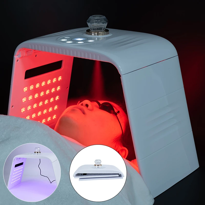 美容ツール 保湿とスキンスミングの第一選択 折りたたみ式 LED マスク PDT クールナノミスト水補給スプレー分光計付き