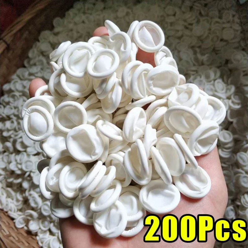 200/100Pcs Disposable Latex Non-slip Fingertips Multipurpose Finger Cots Sturdy Fingertips Protector Gloves Gaming Thumb Sleeves