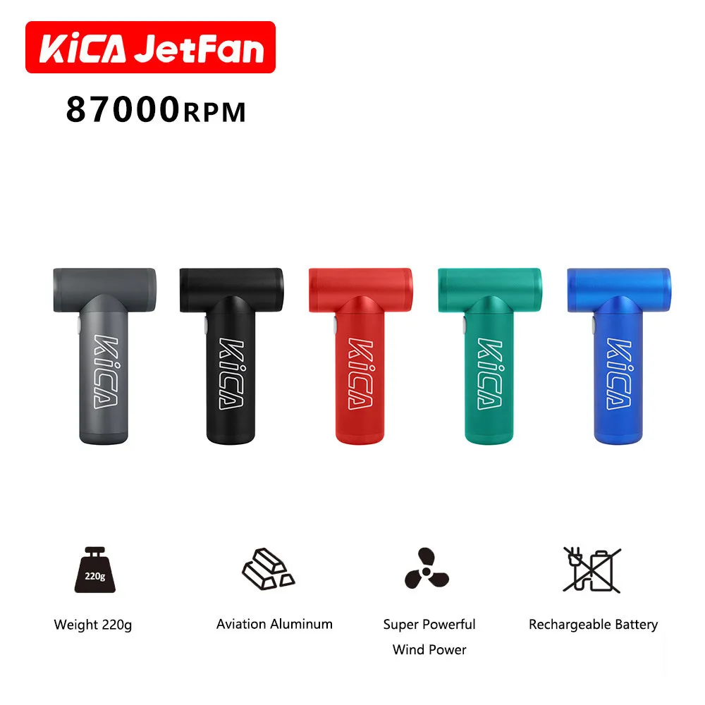 KICA Jetfan Electric Air Blower Portable Turbo Fan Rechargeable Cordless Compressed Air Duster Cleaner for Computer Keyboard Car