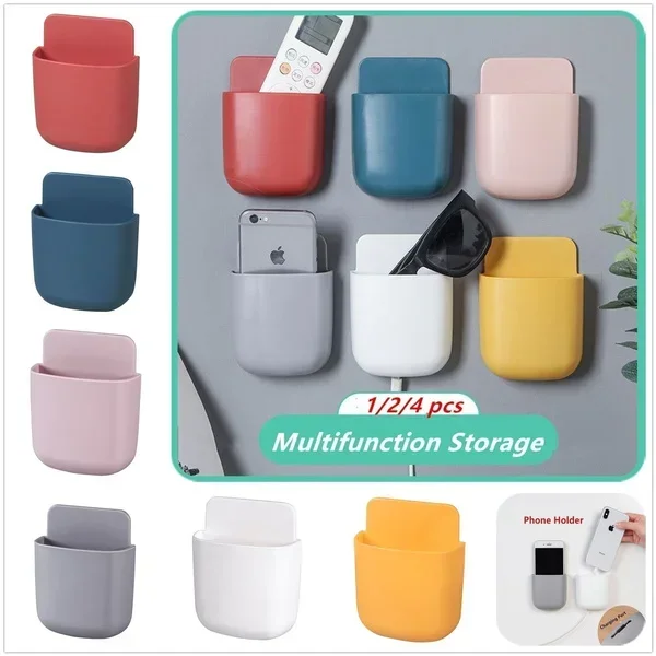 Multifunktionale Wandmontierte Aufbewahrungsbox Fernbedienung Handy-Organizer Steckerhalter Ohne Bohren für Zuhause und Büro – Detail 11